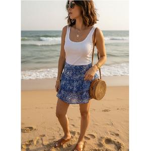 Mini-jupe décontractée pour femme, été, tissu doux, léger et respirant, jupe courte élégante pour les vacances à la plage et les tenues quotidiennes - Product Image 2