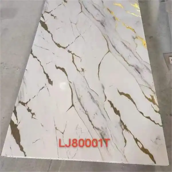 Wholesale price high quality wall decor adhesive panel PVC plastic sheet faux marble UV decorative plate