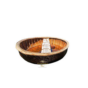 Auténtico Bote Coracle de Bambú, Hecho a Mano, Tradicional Bote de Trabajo Agrícola, Producto Cultural de Tendencia - Product Image 1
