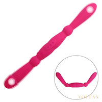 Vibrateur double tête étanche IPX5 pour femmes et lesbiennes avec chargement magnétique USB 40 dB