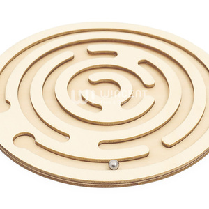 Jeu de labyrinthe en bois, jouet d'entraînement à l'équilibre circulaire, jouet éducatif Montessori, <span class=keywords><strong>casse</strong></span>-<span class=keywords><strong>tête</strong></span>, puzzle de planche à billes en acier - Product Image 4