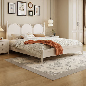 Solid Wood <b>Bed</b> 1.5M 1.8M <b>Platform</b> <b>Bed</b> Durable Vintage Style Bedroom Furniture - Product Image 3