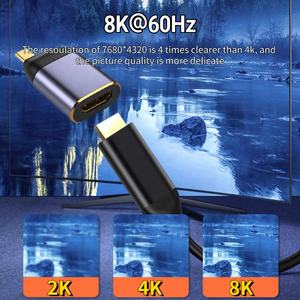Djxrose — <span class=keywords><strong>c</strong></span>âble adaptateur <span class=keywords><strong>USB</strong></span> type-<span class=keywords><strong>c</strong></span> vers <span class=keywords><strong>HDMI</strong></span> femelle, convertisseur vidéo 8K/60Hz, 4K/2.1Hz, Type <span class=keywords><strong>C</strong></span>, 144 - Product Image 2