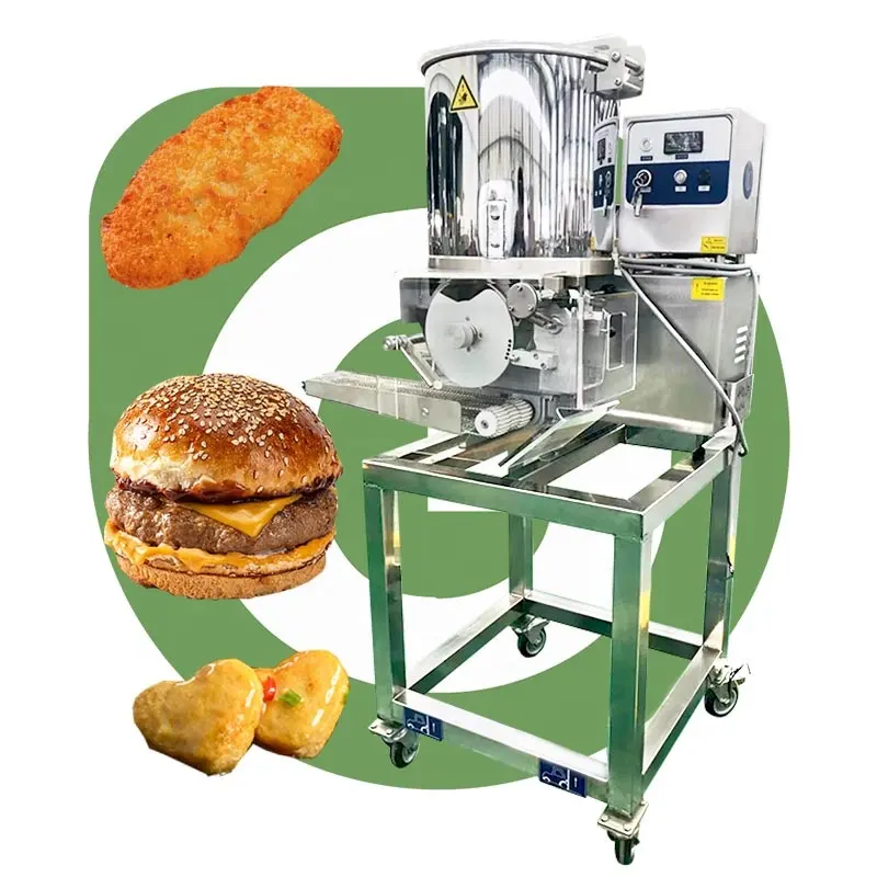 Mesin pemotong daging bentuk Korea, mesin bentuk Pie Burger untuk membuat industri restoran semi-otomatis