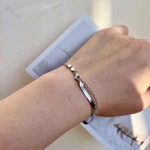 Bracelet en argent S925 pour femmes, tendance, minimaliste, nouveau design, accessoires tendance, bijoux personnalisés, Dylam - Product Image 3