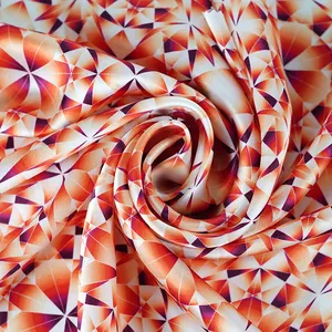 Tela de Lyocell 100% natural, impresión geométrica, rosa claro