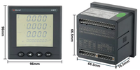Acrel AMC96-E4/KC Instrumento de Medición Eléctrica Trifásico, Entrada de 5A, Medidor de Panel Inteligente, Precisión Clase 0.5