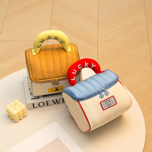 Cute Lucky House Shaped Makeup Bag Padded Quilted Cosmetic Bag With Handle Large Capacity Travel <b>Toiletry</b> <b>Storage</b> Pouch - Product Image 4
