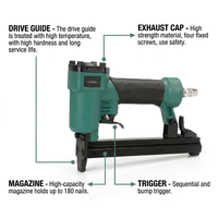 DOTOOL 1416B Agrafeuse pneumatique professionnelle Ga22 à couronne large, outil pour cadre, pistolet à clous, réparation et rénovation de meubles