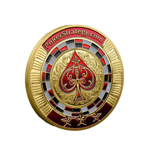红心扑克芯片纪念章镀金拉斯维加斯幸运硬币收藏礼品 - Product Image 3