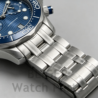 Montre analogique à quartz pour homme BLIGER 41 mm VK64 Chronographe, lunette en céramique bleue, verre saphir, bracelet en acier inoxydable étanche