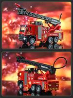 1/35 9CH pompier camion jouet RC pulvérisation d'eau grue télécommande robuste Semi-métal réaliste modèle de voiture