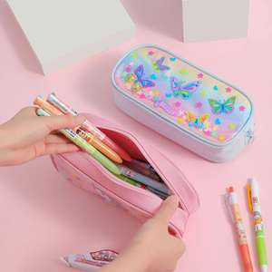 Estuche de Lápices de Tela Oxford Premium, Bonitos Regalos de Cumpleaños y Navidad para Niñas, Color Rosa - Product Image 2