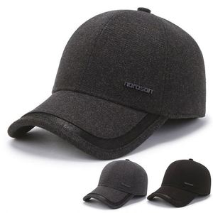 Casquette de baseball chaude d'automne et d'hiver avec protection pour les oreilles, en velours épais, à la mode, avec cache-oreilles, pour hommes d'âge moyen et personnes âgées, pour l'extérieur - Product Image 1