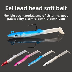 LOVITA Esca <span class=keywords><strong>Artificiale</strong></span> Morbida a Forma di <span class=keywords><strong>Anguilla</strong></span> con Testa in PVC, Amo Integrato, per Bass e Pesce Mandarino, Esca Bionica da Pesca - Product Image 2
