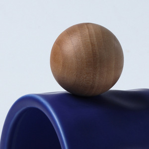 Taza de Cerámica con Asa de Madera, Color Azul Beige Sólido, para Uso en Casa u Oficina, Taza Individual - Product Image 3