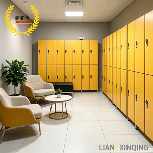 Commercial Gym Equipment Assembled Solid Phenolic Laminate Locker 6-Compartment 6-Door Adjustable Shelves Compact Storage CG8656 - Product Image 1
