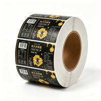 Étiquette autocollante personnalisée imperméable pour bouteilles de boissons, confiture, miel, verre, avec logo de marque et code QR, pour emballage alimentaire en conserve