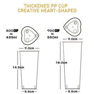 Bicchiere Monouso a Forma di <span class=keywords><strong>Cuore</strong></span> per Tè al Latte, Bicchiere Creativo Stampato a Iniezione, Bicchiere in Plastica Rinforzato per Succhi e Bevande - Product Image 5
