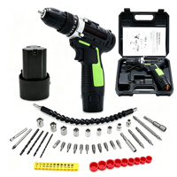 LYUWO Perceuse à percussion sans fil Li-ion 2 vitesses avec moteur sans balais, mandrin 30 mm max, jeu de 45 embouts, douilles, arbre flexible et mallette à outils