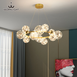 IWork sống Bắc Âu Sky Star nhà hàng đơn giản và sáng tạo Magic Bean phòng ngủ net màu đỏ sang trọng Bong Bóng Hiện Đại ánh sáng mặt dây chuyền - Product Image 5