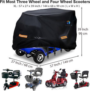 Capa de chuva para scooter elétrica de mobilidade em tecido Oxford 420D resistente à água com tiras reflexivas - Product Image 6