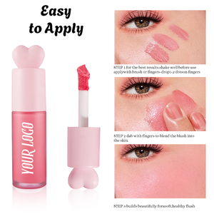 Bán buôn thuần chay nhãn hiệu riêng khoáng chất lỏng Blush biểu tượng tùy chỉnh chất lượng cao <span class=keywords><strong>Blusher</strong></span> má môi tint trang điểm - Product Image 3