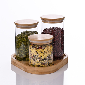High Borosilicate Glass Kitchen Storage Jar Food Storage Jar Set with Lid