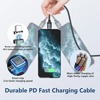 Câble de charge rapide magnétique PD100W, double câble de charge Type-C pour iPhone 17 16 15 Samsung Xiaomi Huawei