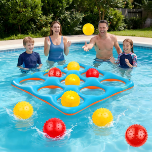 <b>Inflatable</b> 9-Hole <b>Pool</b> Toss Game with Red & Yellow Balls <b>for</b> Multi-Scene Family Fun - Product Image 1