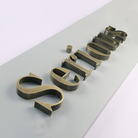 Enseigne en lettres en relief en acier inoxydable sur mesure, lettres en métal doré pour logo d'entreprise, enseigne murale