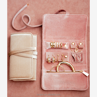 Pochette de voyage en velours pour bijoux, organiseur de bijoux de luxe, élégante pochette de rangement pour bagues, boucles d'oreilles, colliers