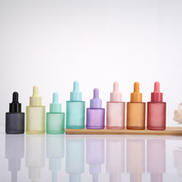 Bonbonfarbene 1oz 30ml 20ml Luxus Ätherische Öl-Flaschen Bunte Lila Glas-Tropfflasche Kosmetik-Glasflasche mit Pipette