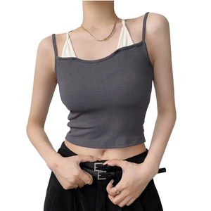 Top Deportivo 2 en 1 Ligero y Transpirable con Alto Soporte para Gimnasio y Yoga, Conjunto de Sujetador Deportivo Sin Costuras Todo en Uno con Logotipo Frontal Sólido - Product Image 1