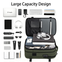 Sac à dos antivol approuvé pour les voyages d'affaires avec pompe à air intégrée, compartiment pour ordinateur portable 17 pouces, sac de voyage TSA avec compression sous vide