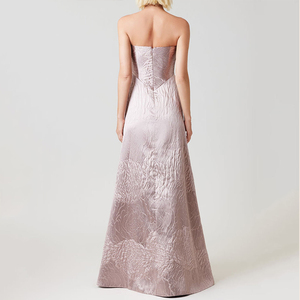 Abito <span class=keywords><strong>da</strong></span> <span class=keywords><strong>sera</strong></span> formale di lusso <span class=keywords><strong>da</strong></span> donna con logo personalizzato, in jacquard, ecologico, con vita definita, linea ad A, lunghezza al pavimento, motivo floreale - Product Image 3