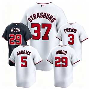 Vente en gros de maillots de baseball respirants en polyester 100% imprimés numériquement # 29 James Wood # 5 CJ Abrams # 37 - Product Image 1