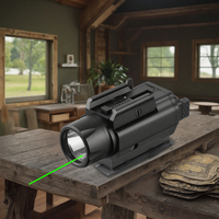 Lampe torche tactique magnétique rechargeable avec laser rouge, blanc et vert réglable, application en aluminium