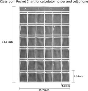 Organizador de Bolsillos para Teléfonos Celulares con 36 Compartimentos de PVC para el Aula, con Ganchos, Ideal para Guardar Teléfonos Móviles Durante Exámenes - Product Image 4
