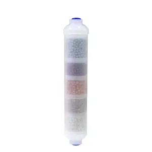 Cartuccia filtrante per acqua minerale alcalina da 10 pollici con sfera minerale a infrarossi lontani Post trasparente 4 In 1