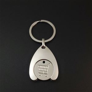 Wholesale Custom Metal Euro Coin Token Keychain Fashion Cartoon Supermarket Shopping Cart Trolley Token Promotional Item Cheap - Product Image 3
