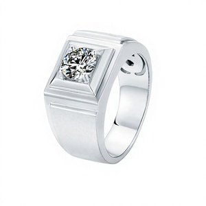 Anillo de Eternidad Unisex de Oro Sólido de 18K con Corte Brillante, Piedra Natural con Engaste de Garras, Bañado en Rodio, Certificado IGI, Estilo Clásico de Compromiso - Product Image 1