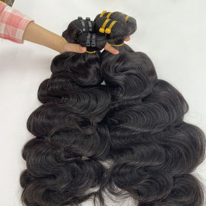 Venta caliente 8 pulgadas de longitud estirada cuerpo ondulado paquetes de cabello virgen solo dibujado Afro Curl birmano rizado gota ondas naturales - Product Image 1