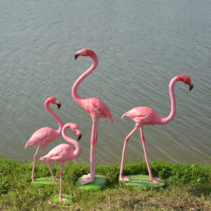Escultura de Flamenco de Resina de Fibra de Vidrio de Tamaño Real para Jardín, Simulación de Animales Salvajes, Decoración de Paisajes, Accesorios para Bodas y Fotografía, Exhibición en Ventanas - Product Image 2