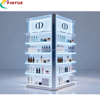 Maßgefertigter Acryl-Displayständer für Kosmetik, Make-up, Parfüm und Hautpflegeprodukte mit LED-Beleuchtung und 5 Ebenen