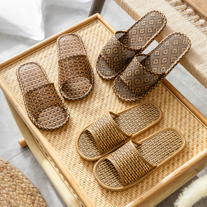 Sandalias de Verano para Interiores y el Hogar para Hombre y Mujer Antideslizantes y Anti-Olor para los <span class=keywords><strong>Pies</strong></span> Venta al Por Mayor de Tejido de <span class=keywords><strong>Paja</strong></span> de Ratán para las Cuatro Estaciones - Product Image 3
