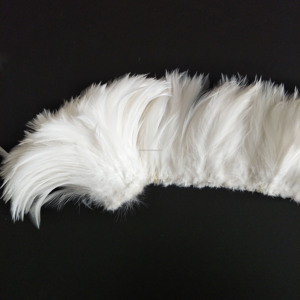 Vente directe usine – Plumes de coq blanches de 5-6 pouces enfilées pour la pêche à la mouche, la décoration et la vente en gros - Product Image 4