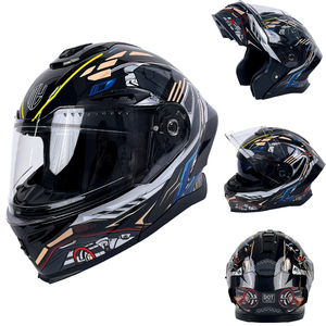 <span class=keywords><strong>Casque</strong></span> de moto modulaire YM à double visière relevable, <span class=keywords><strong>casque</strong></span> de sécurité tout-terrain certifié DOT en ABS avec Bluetooth - Product Image 1