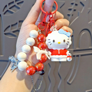 Llavero de Perlas Hecho a Mano con Diseño de Sanrio, Lindo Llavero de <span class=keywords><strong>Hello</strong></span> Kitty con Perlas de PVC para Llaves de Coche y Bolsos, Regalo para Niñas - Product Image 2