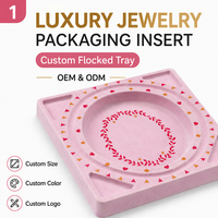 Boîte à bijoux personnalisée avec insert en velours floqué, plateau en plastique pour collier, boucles d'oreilles, bague, boîte cadeau
